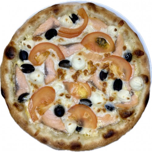 Пицца с лососем