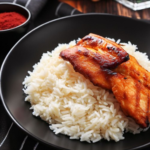 Рис  с жареной курицей